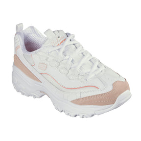 Tenis Mujer Skechers Dlites - Blanco-Rosado