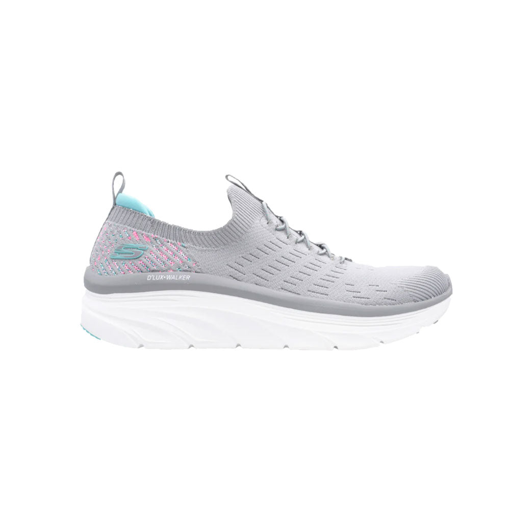 Tenis Mujer Skechers D'Lux Walker - Star Stunner - Gris-Blanco