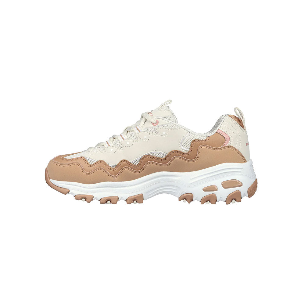 Tenis Mujer Skechers Dlites - Blanco-Café