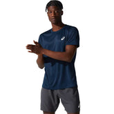 Playera Manga Corta Asics para Hombre Silver SS Top Azul