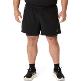 Short 2 en 1 Asisc para Hombre Road 2 in 1 5in Short Negro