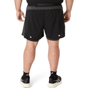 Short 2 en 1 Asisc para Hombre Road 2 in 1 5in Short Negro