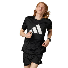 Playera Manga Corta Adias para Hombre Run It Tee Negro