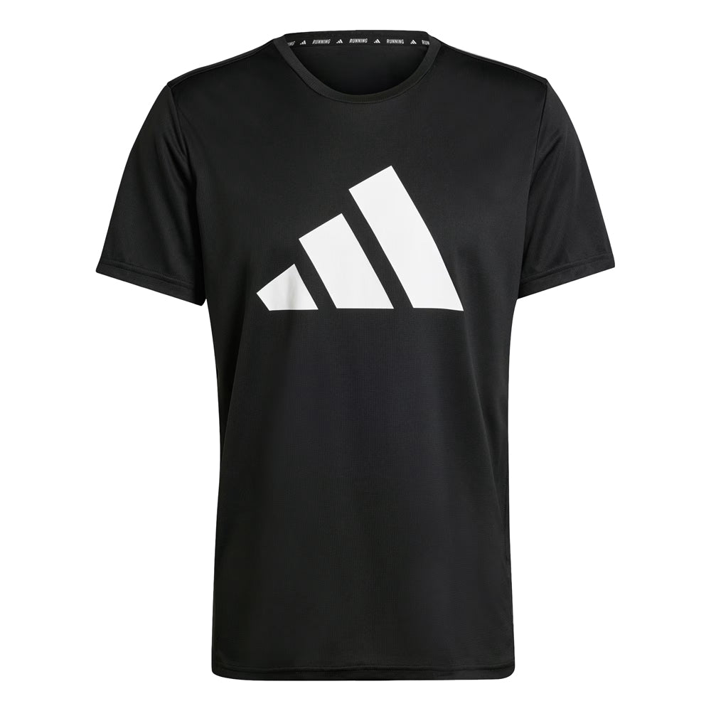 Playera Manga Corta Adias para Hombre Run It Tee Negro