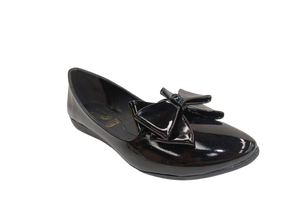 Balerina Negra con Moño de Charol para Dama - Modelo 3425