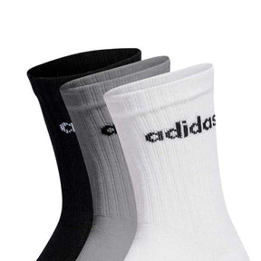 Calcetas Largas Adidas Unisex C Lin Crew 3 Pack Gris-Blanco-Negro