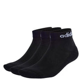 Calcetines Adidas Unisex Linear Acolchados Largo Al Tobillo 3 Pares Ic1303 Negro
