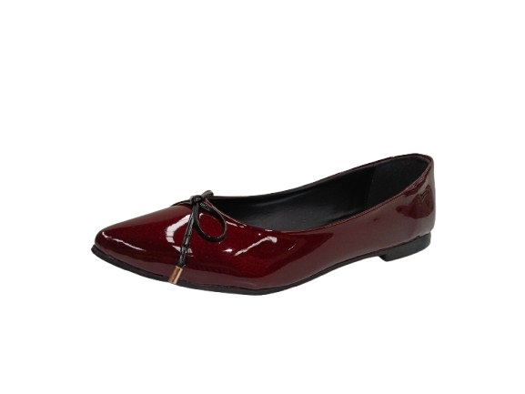 Balerina Casual para Dama Color Vino Charol Modelo VRM-501 - Elegancia y Confort