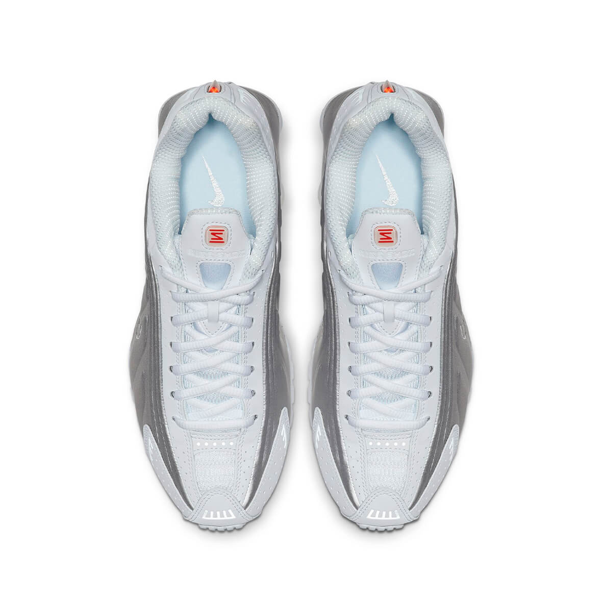 Nike Shox R4 White and Metallic Silver