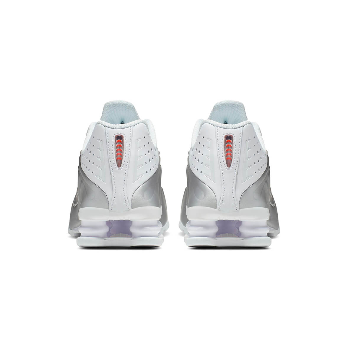 Nike Shox R4 White and Metallic Silver