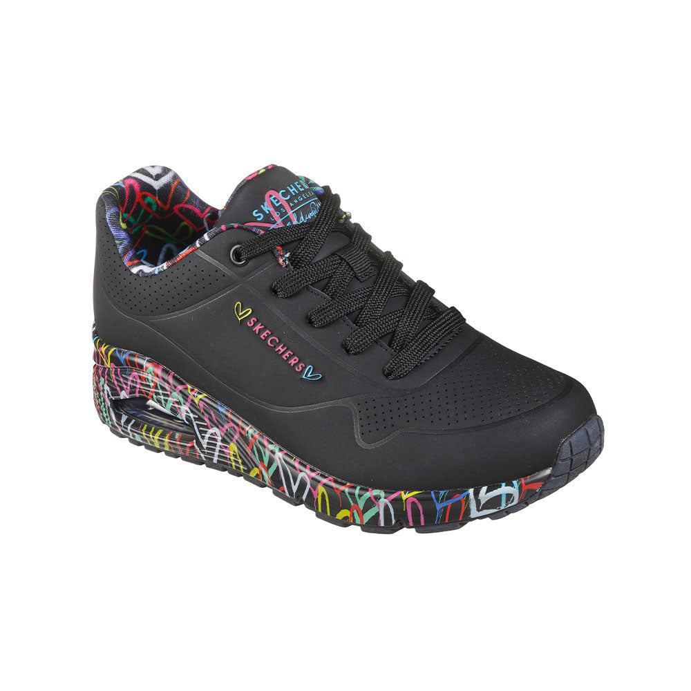 Tenis Mujer Skechers Uno Loving Love - Negro - Multicolor